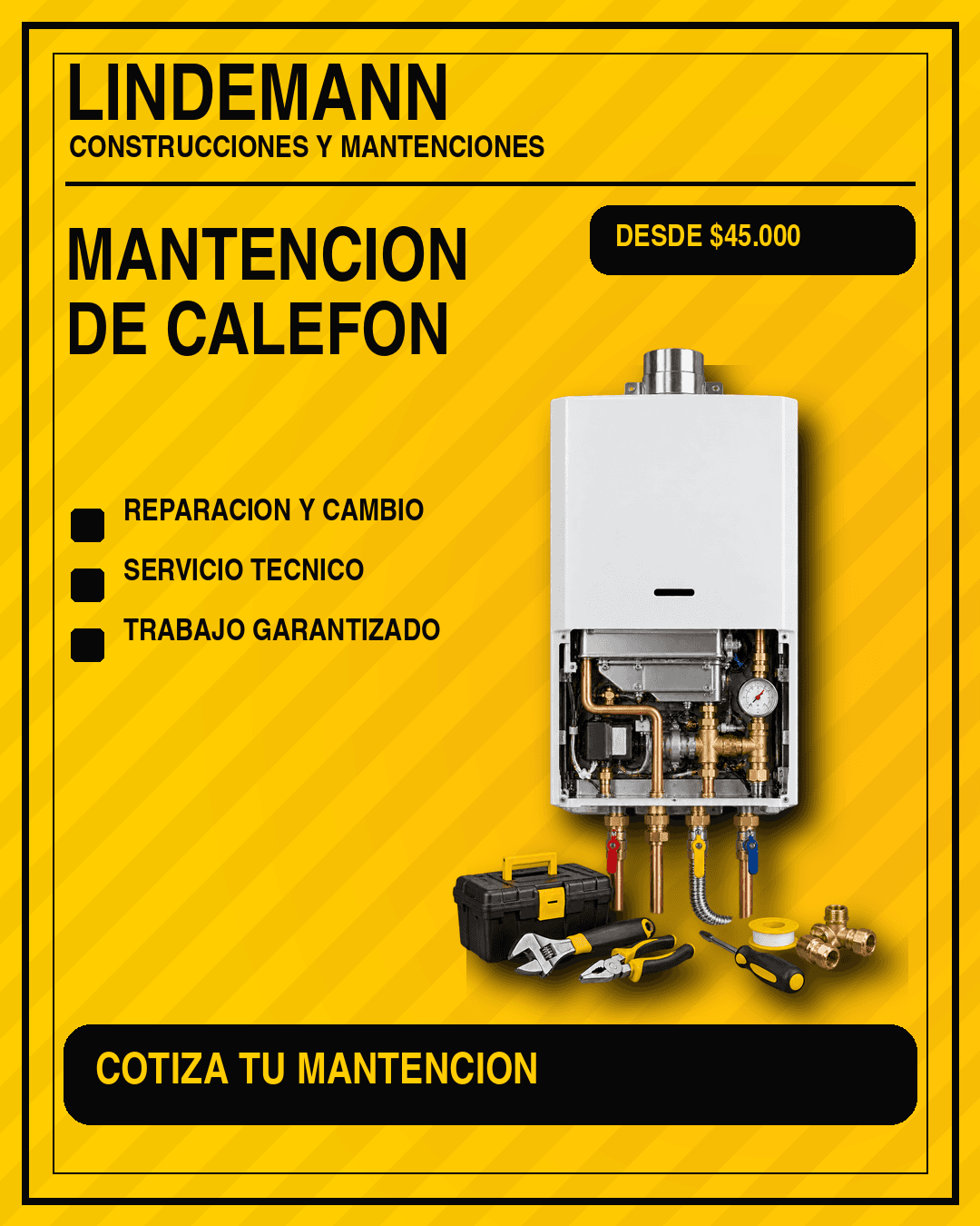 Poster de mantención de calefón Lindemann