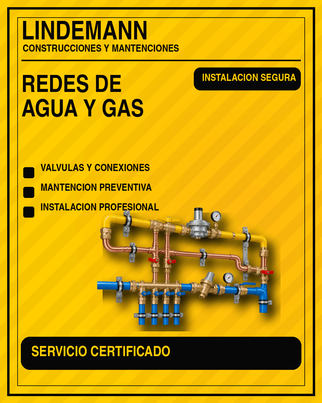 Poster de redes de agua y gas Lindemann
